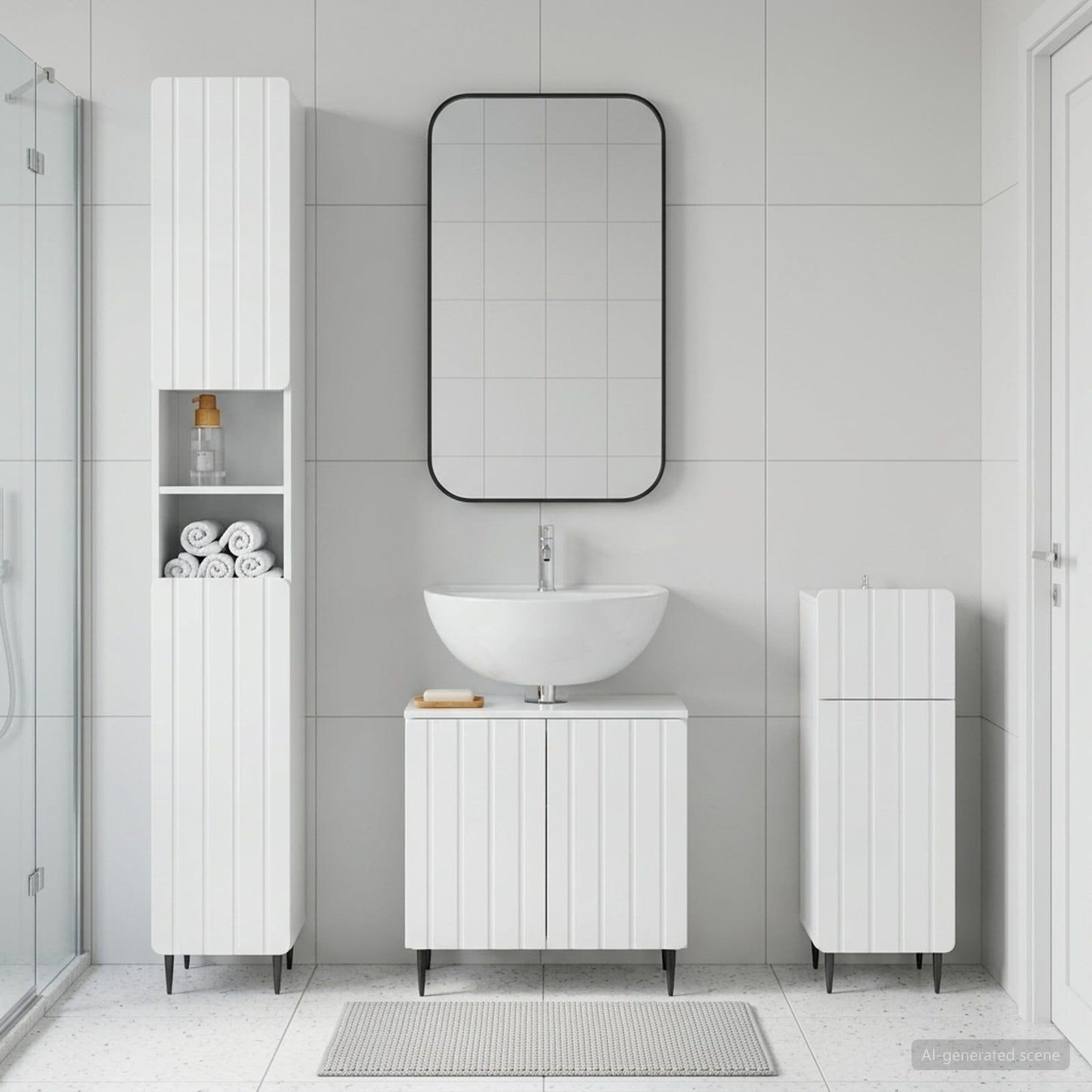 vidaXL 3 Piece Bathroom Cabinet Set ZWOLLE Engineered Wood 1