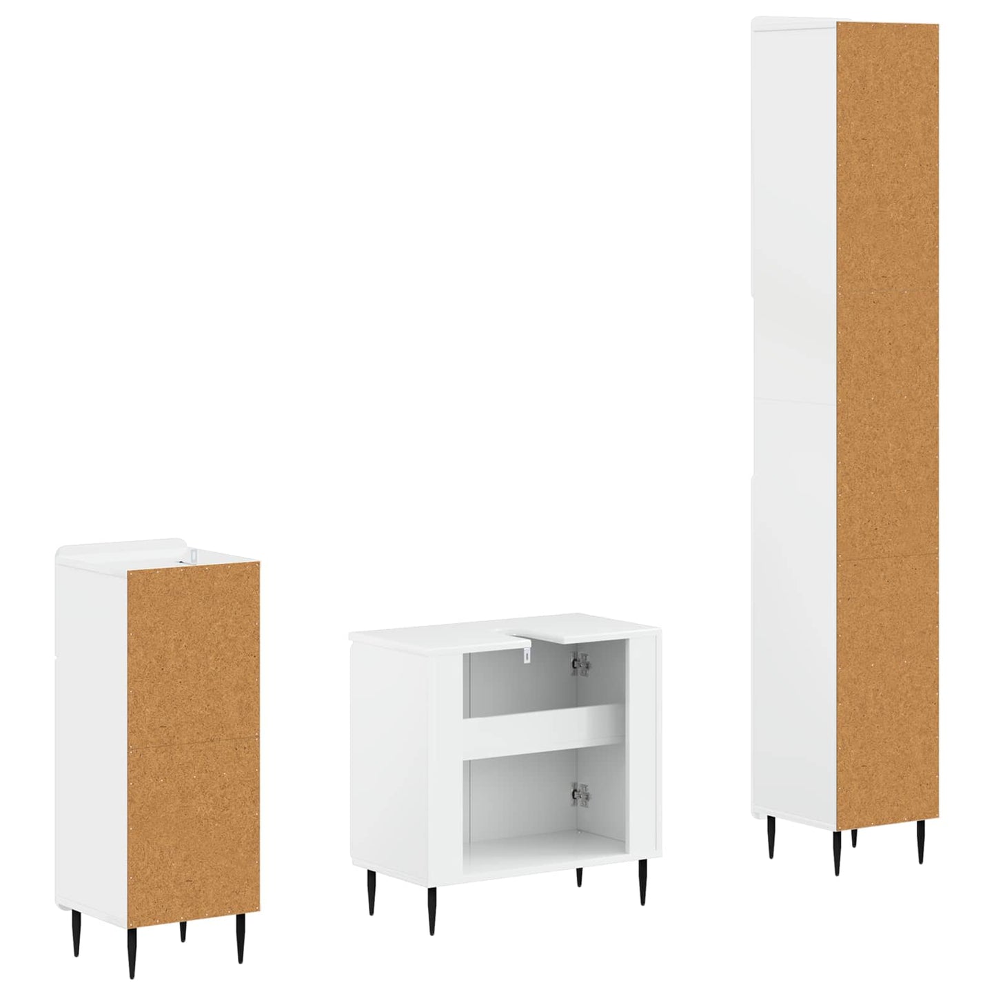 vidaXL 3 Piece Bathroom Cabinet Set ZWOLLE Engineered Wood 6