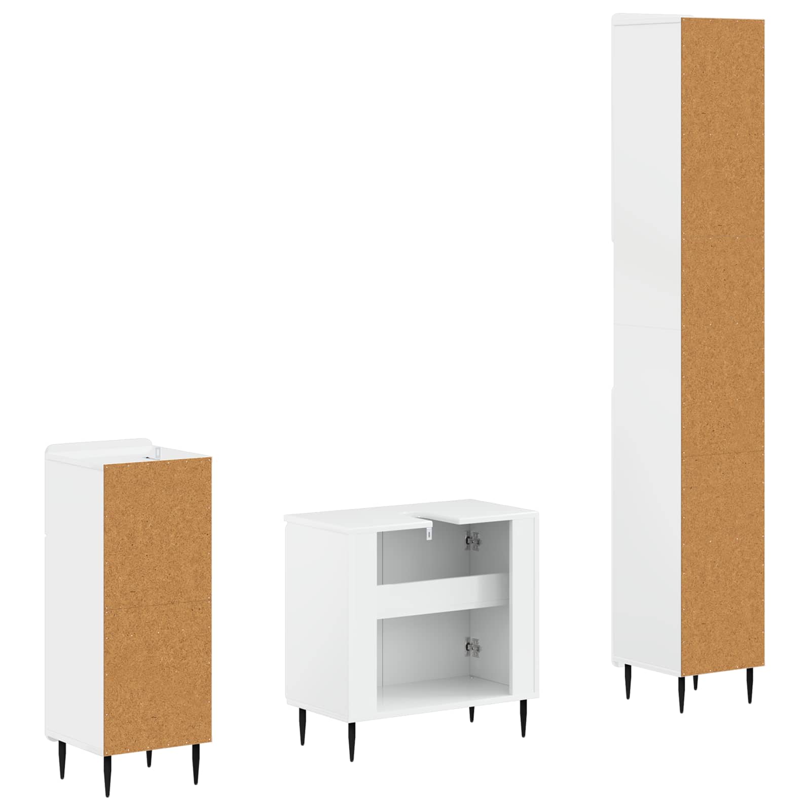vidaXL 3 Piece Bathroom Cabinet Set ZWOLLE Engineered Wood 6
