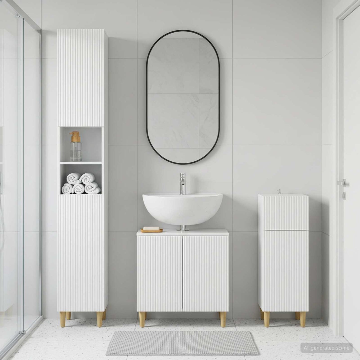 vidaXL 3 Piece Bathroom Cabinet Set ARNHEM Engineered Wood 1