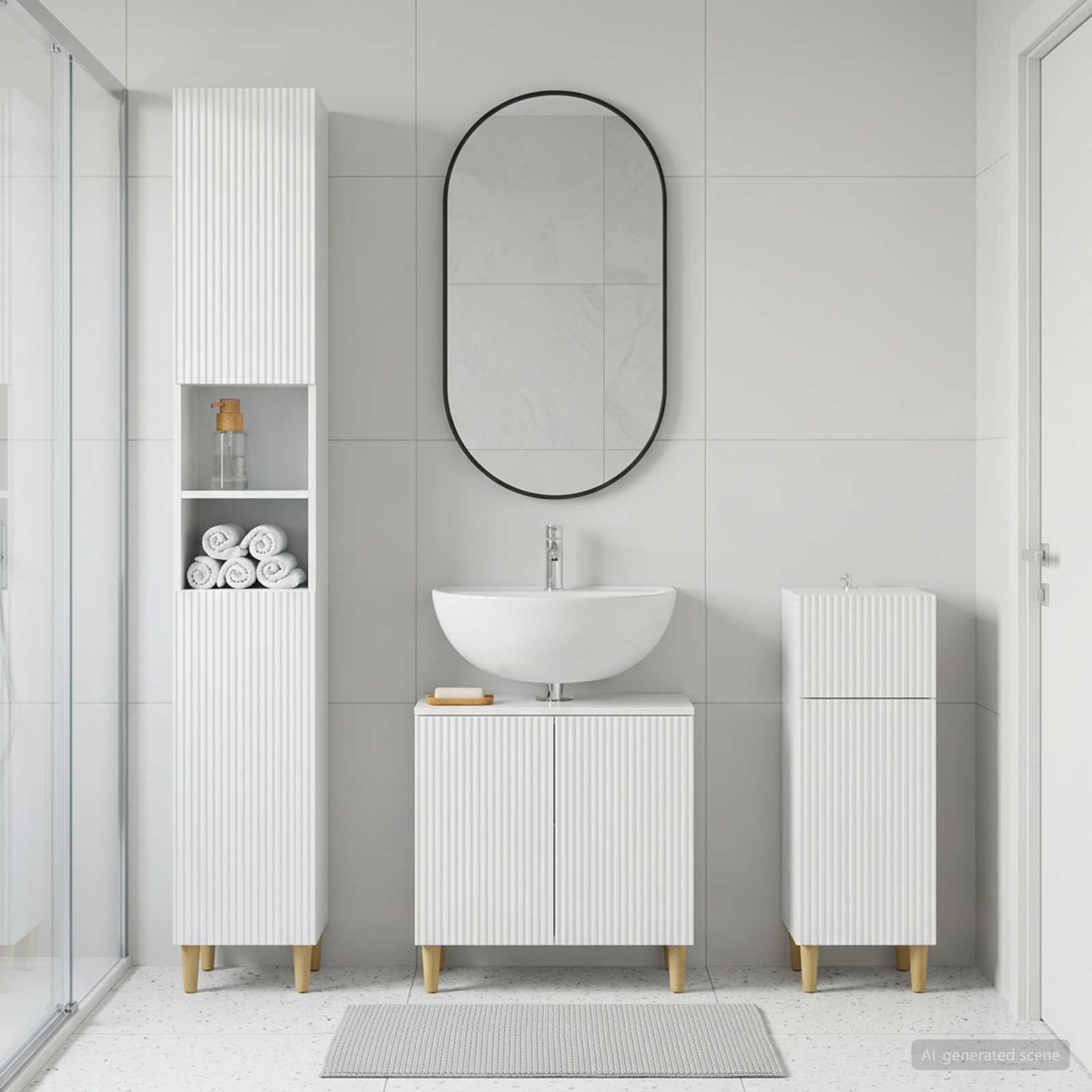 vidaXL 3 Piece Bathroom Cabinet Set ARNHEM Engineered Wood 1