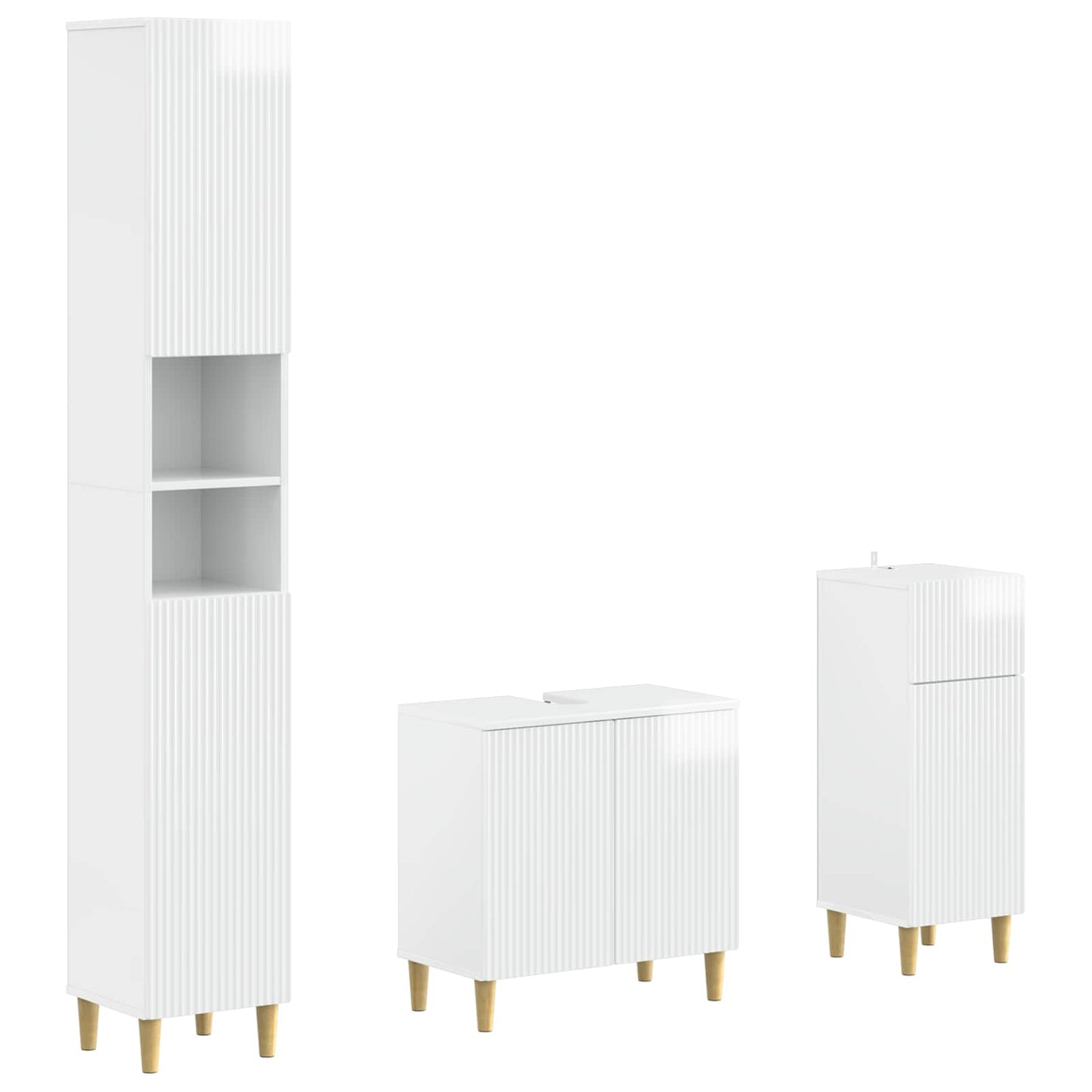 vidaXL 3 Piece Bathroom Cabinet Set ARNHEM Engineered Wood 2