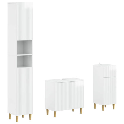 vidaXL 3 Piece Bathroom Cabinet Set ARNHEM Engineered Wood 2