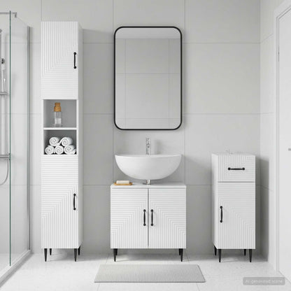 vidaXL 3 Piece Bathroom Cabinet Set HAARLEM Engineered Wood 1