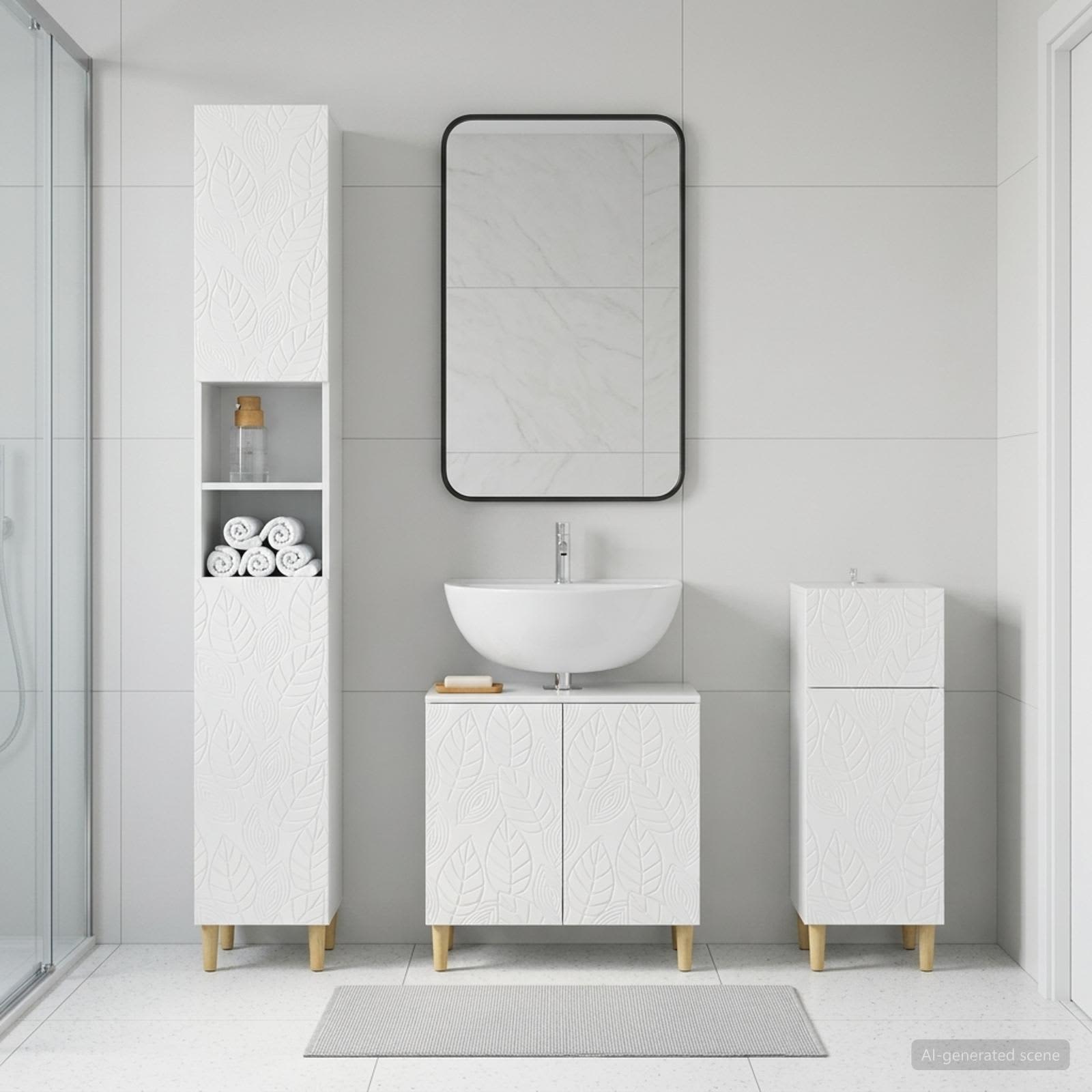 vidaXL 3 Piece Bathroom Cabinet Set DELFT Engineered Wood 1