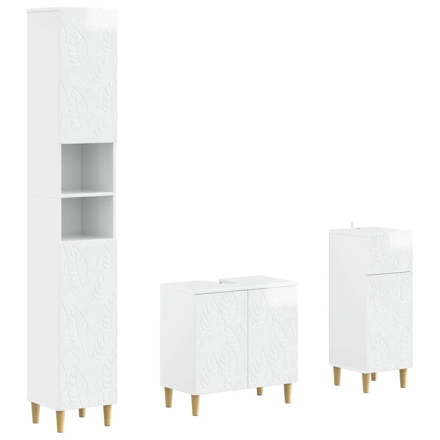 vidaXL 3 Piece Bathroom Cabinet Set DELFT Engineered Wood 2