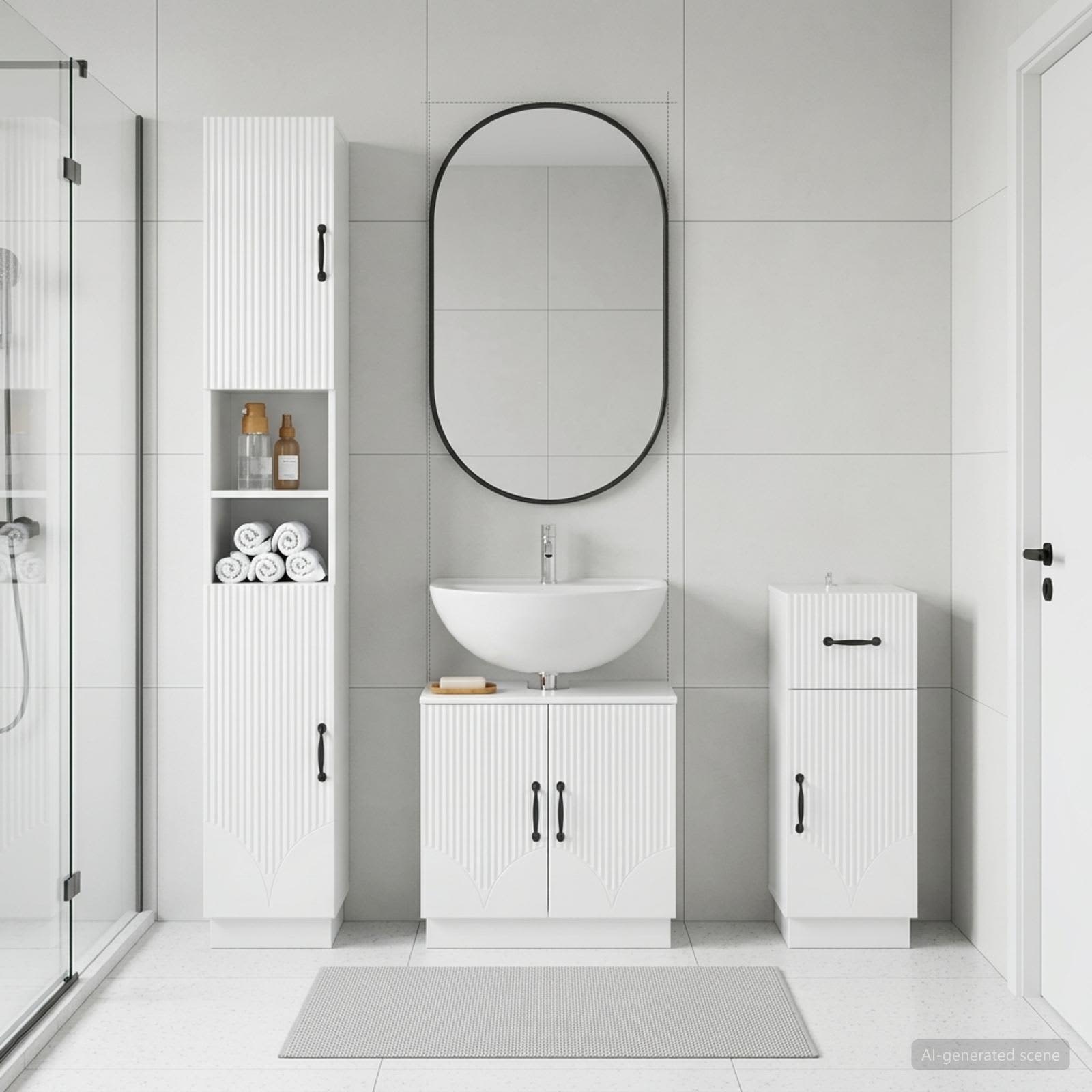 vidaXL 3 Piece Bathroom Cabinet Set HOORN Engineered Wood 1