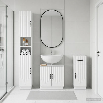 vidaXL 3 Piece Bathroom Cabinet Set HOORN Engineered Wood 1