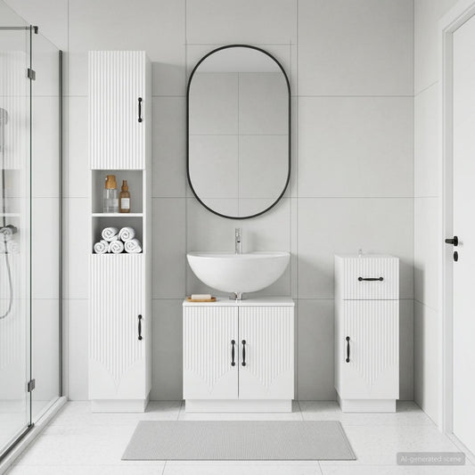 vidaXL 3 Piece Bathroom Cabinet Set HOORN Engineered Wood 1