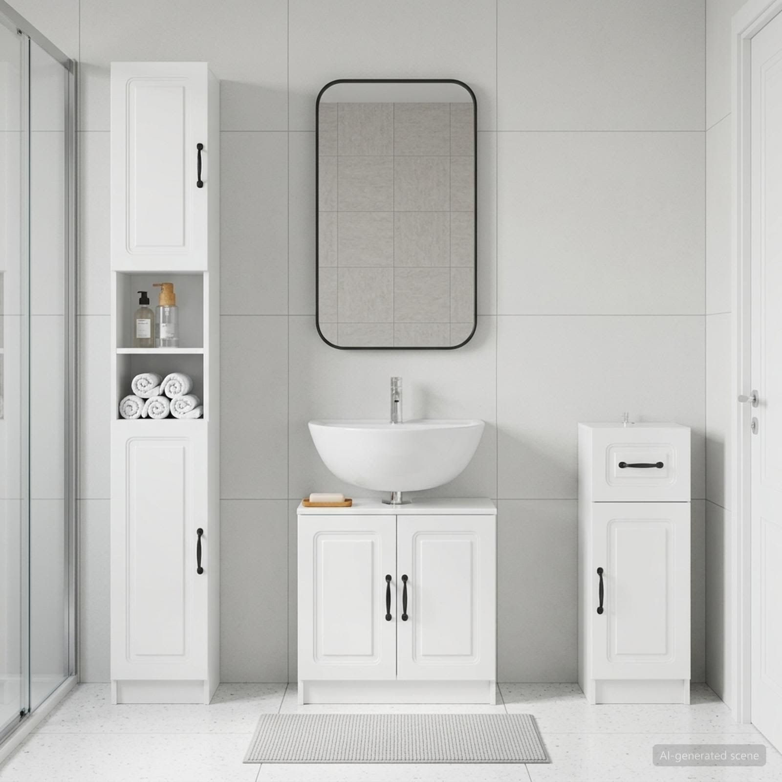 vidaXL 3 Piece Bathroom Cabinet Set UTRECHT Engineered Wood 1
