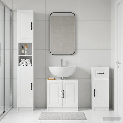 vidaXL 3 Piece Bathroom Cabinet Set UTRECHT Engineered Wood 1