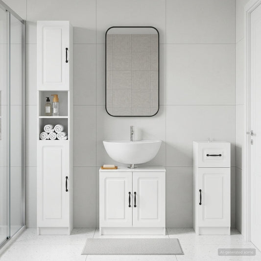 vidaXL 3 Piece Bathroom Cabinet Set UTRECHT Engineered Wood 1