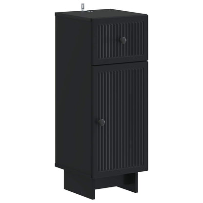 vidaXL 4 Piece Bathroom Cabinet Set EDE Black Engineered Wood 4