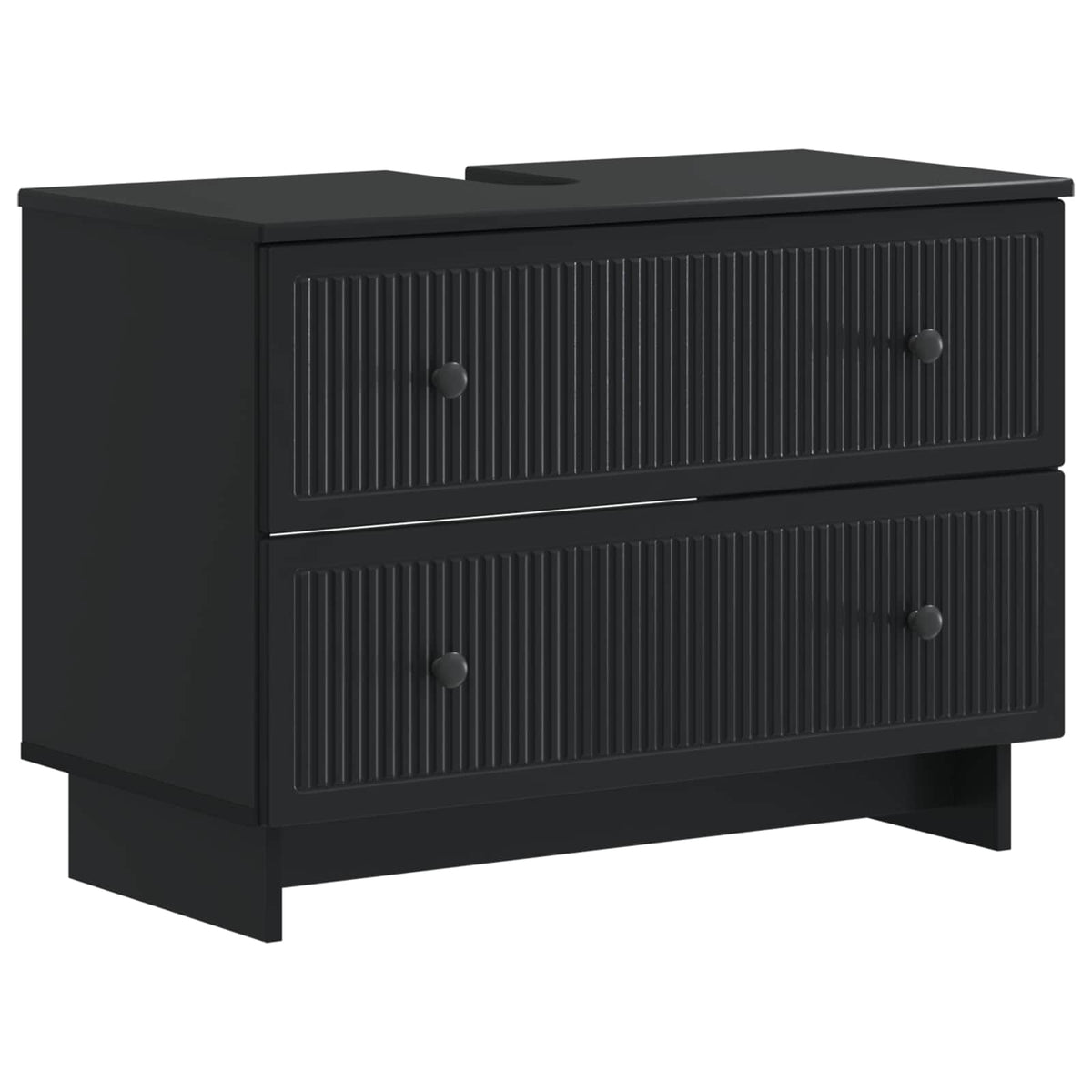 vidaXL 4 Piece Bathroom Cabinet Set EDE Black Engineered Wood 5
