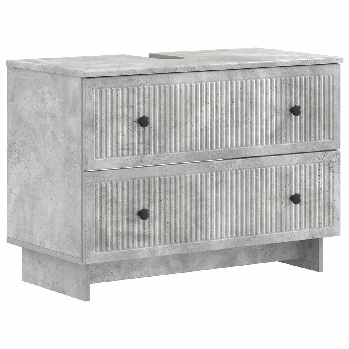 vidaXL 4 Piece Bathroom Cabinet Set EDE Concrete Grey Engineered Wood 5