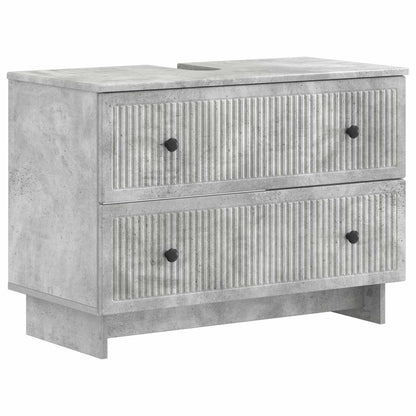 vidaXL 4 Piece Bathroom Cabinet Set EDE Concrete Grey Engineered Wood 5