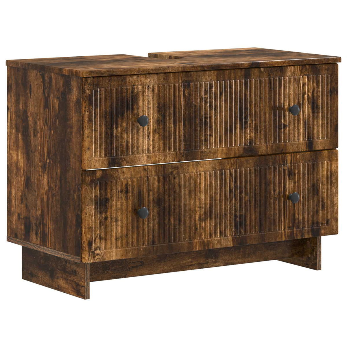 vidaXL 4 Piece Bathroom Cabinet Set EDE Smoked Oak Engineered Wood 5