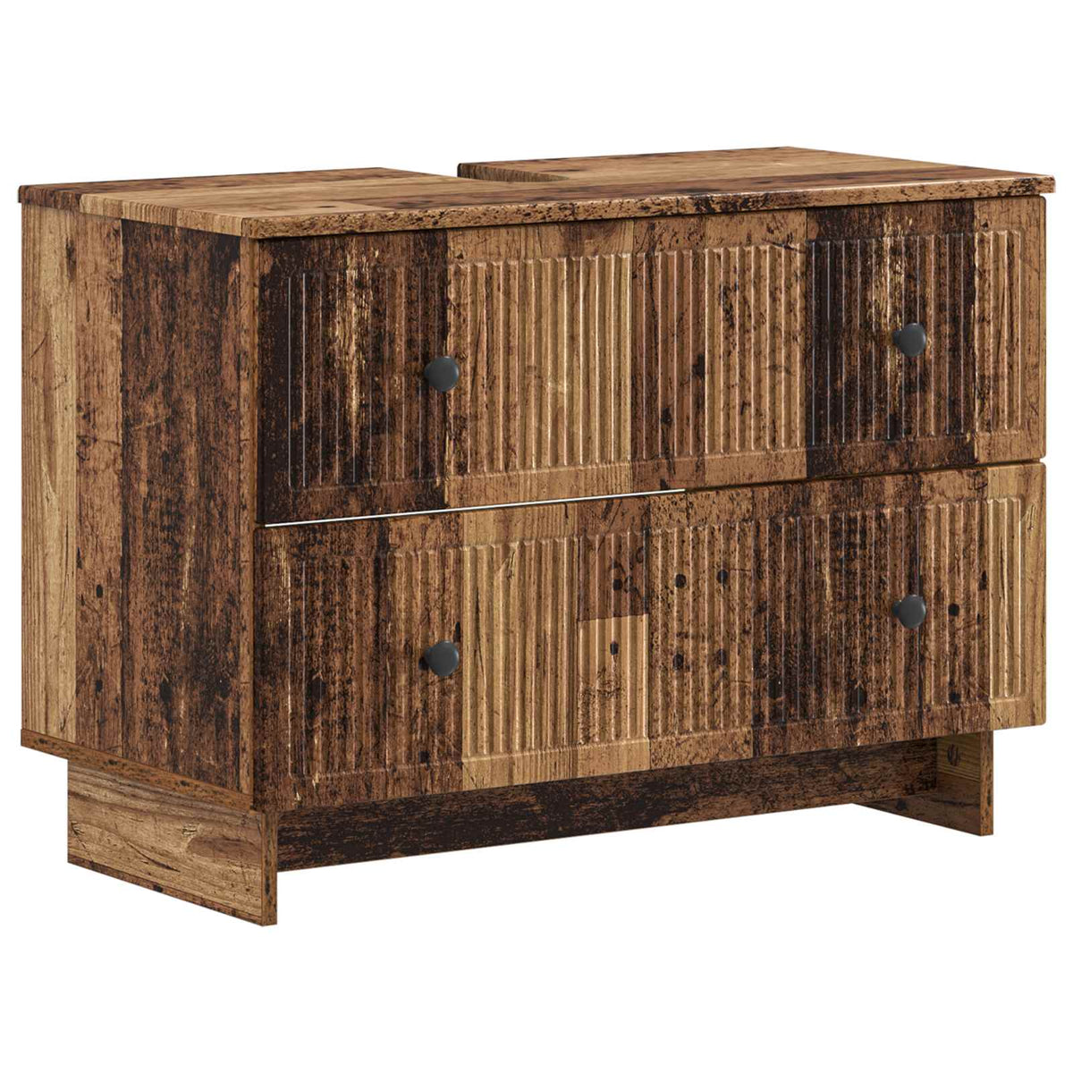vidaXL 4 Piece Bathroom Cabinet Set EDE Old Wood Engineered Wood 5