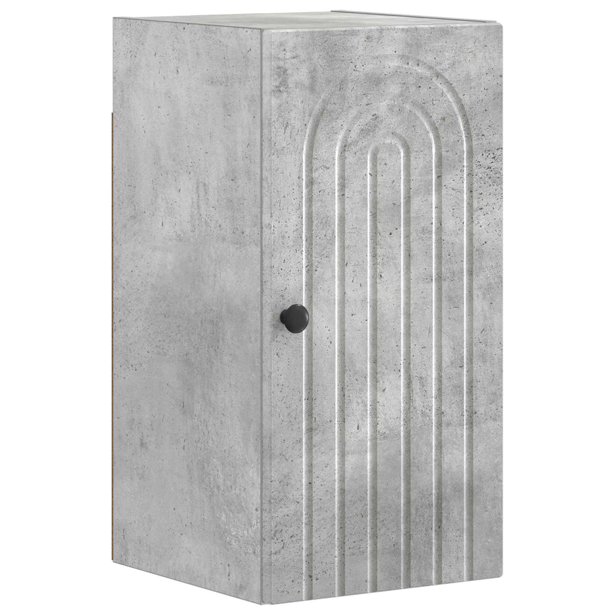 4 Piece Bathroom Cabinet Set DELFT Concrete grey Round stripes