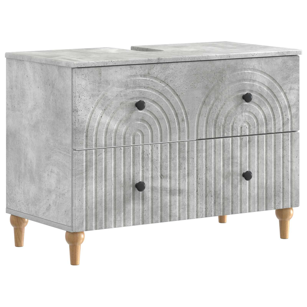 vidaXL 4 Piece Bathroom Cabinet Set ALKMAAR Concrete Grey 5