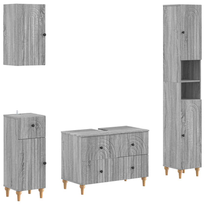 vidaXL 4 Piece Bathroom Cabinet Set ALKMAAR Grey Sonoma 2