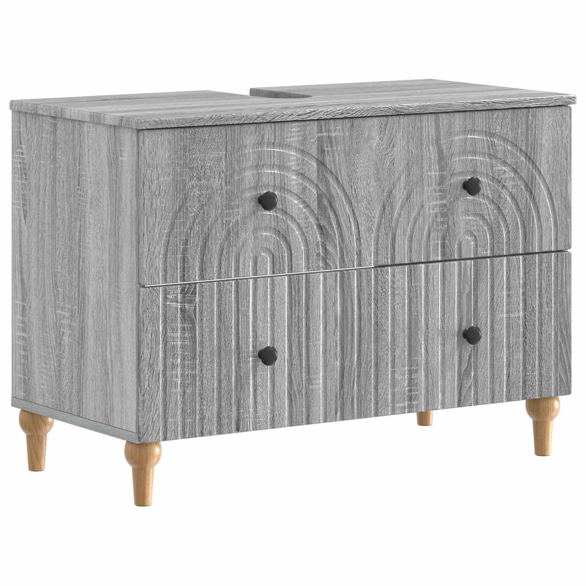 vidaXL 4 Piece Bathroom Cabinet Set ALKMAAR Grey Sonoma 5