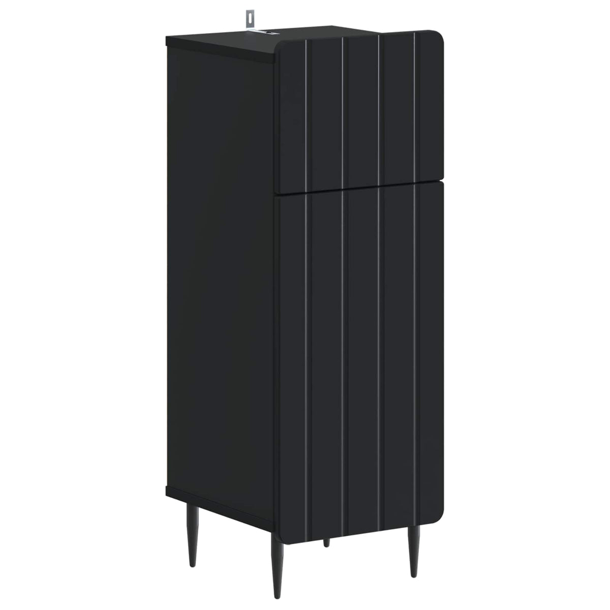 vidaXL 4 Piece Bathroom Cabinet Set ZWOLLE Black Engineered Wood 4
