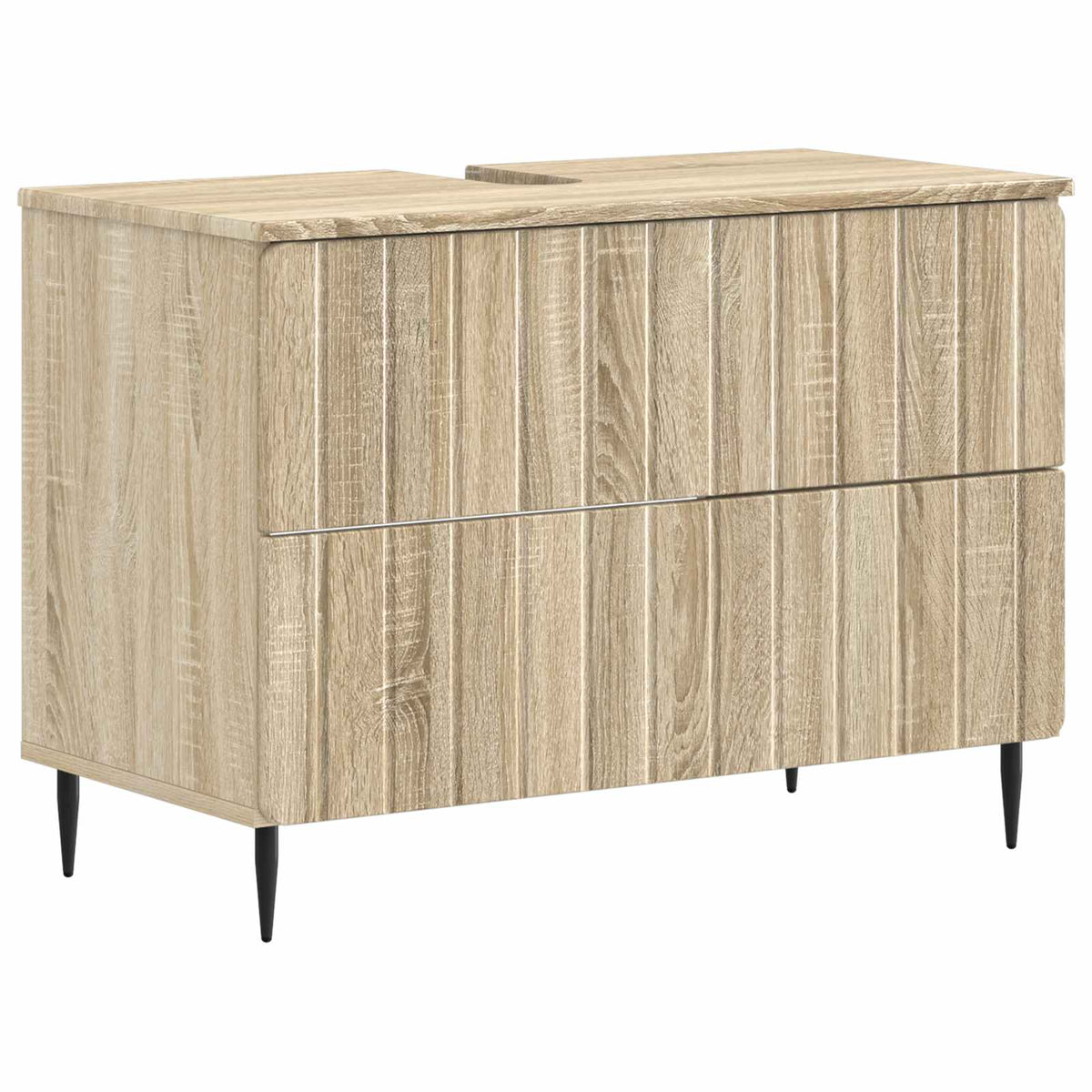 vidaXL 4 Piece Bathroom Cabinet Set ZWOLLE Sonoma Oak Engineered Wood 5
