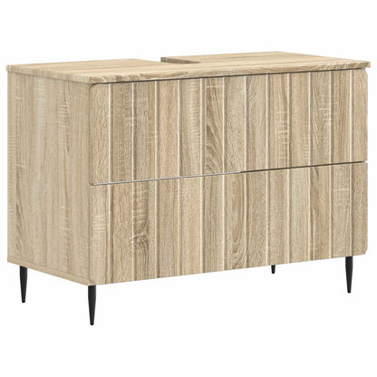 vidaXL 4 Piece Bathroom Cabinet Set ZWOLLE Sonoma Oak Engineered Wood 5