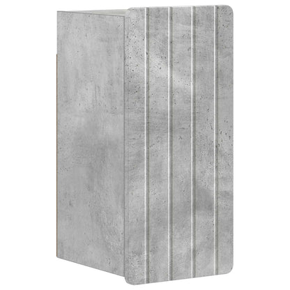 4 Piece Bathroom Cabinet Set DELFT Concrete grey Round edge stripes