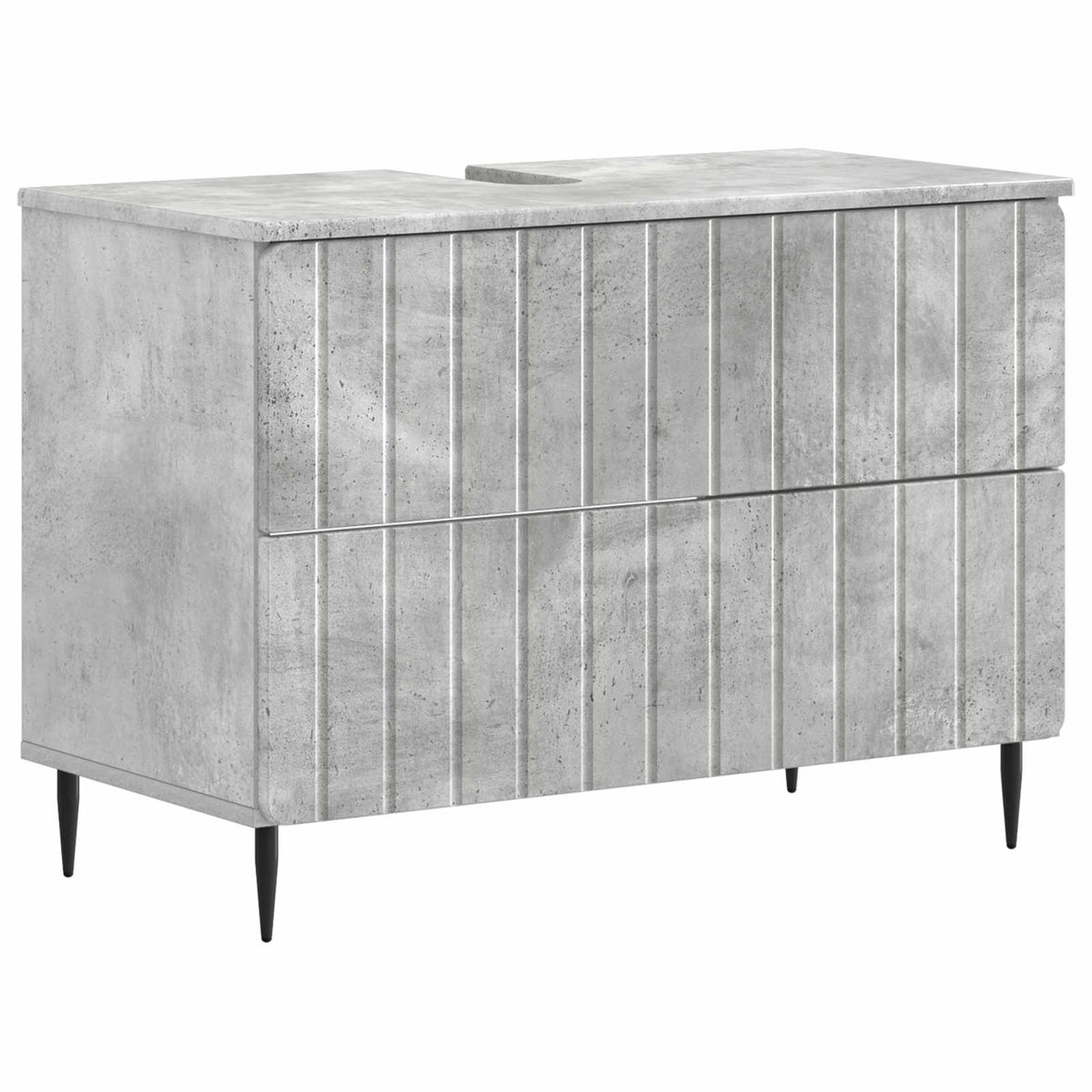 vidaXL 4 Piece Bathroom Cabinet Set ZWOLLE Concrete Grey 5