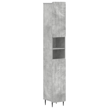vidaXL 4 Piece Bathroom Cabinet Set ZWOLLE Concrete Grey 6