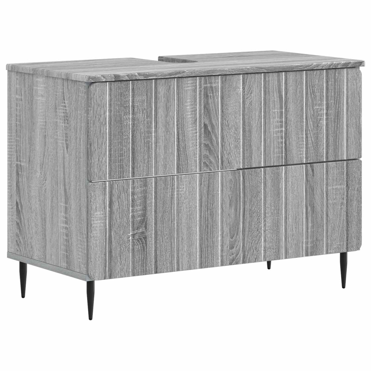 vidaXL 4 Piece Bathroom Cabinet Set ZWOLLE Grey Sonoma Engineered Wood 5
