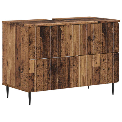 vidaXL 4 Piece Bathroom Cabinet Set ZWOLLE Old Wood Engineered Wood 5