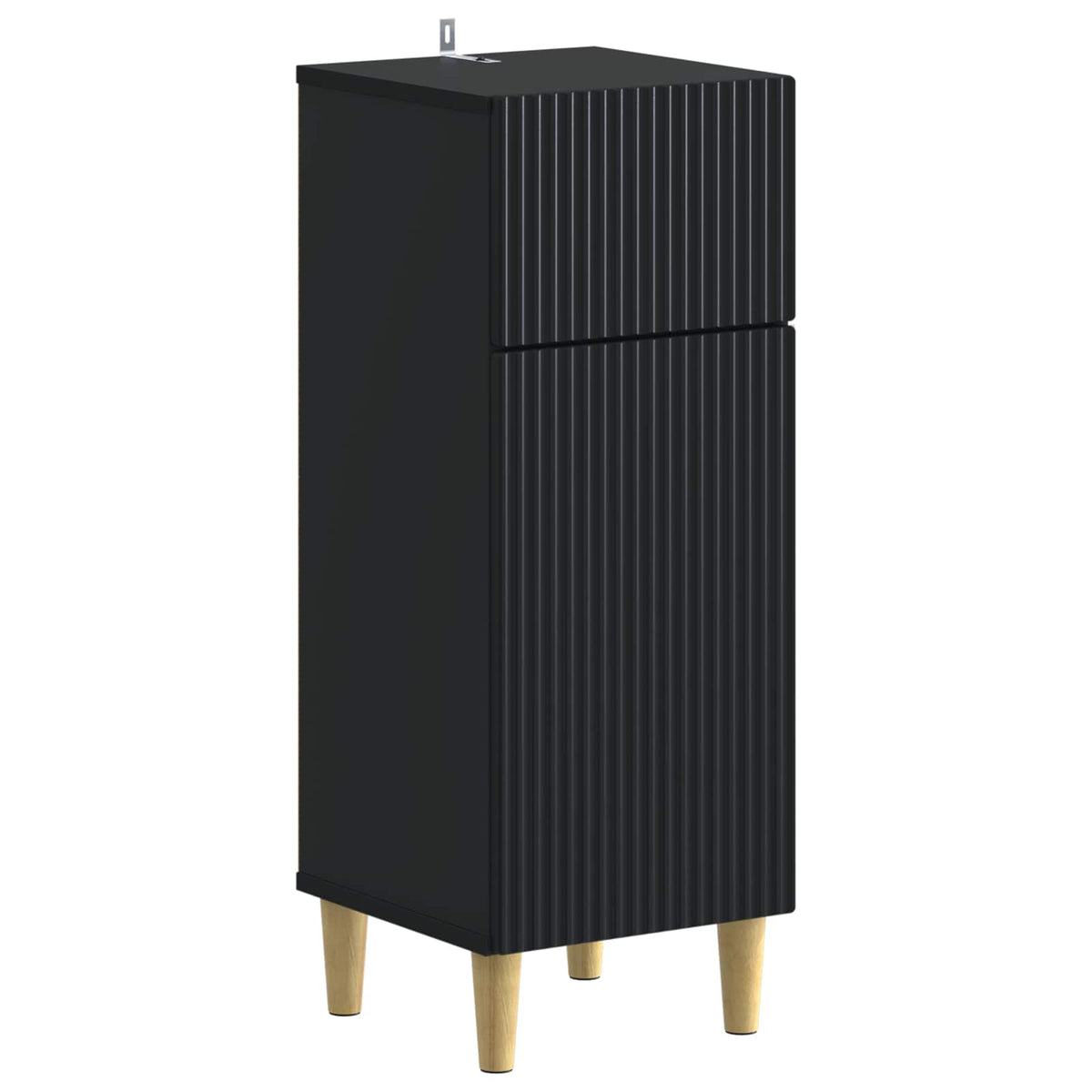 vidaXL 4 Piece Bathroom Cabinet Set ARNHEM Black Engineered Wood 4
