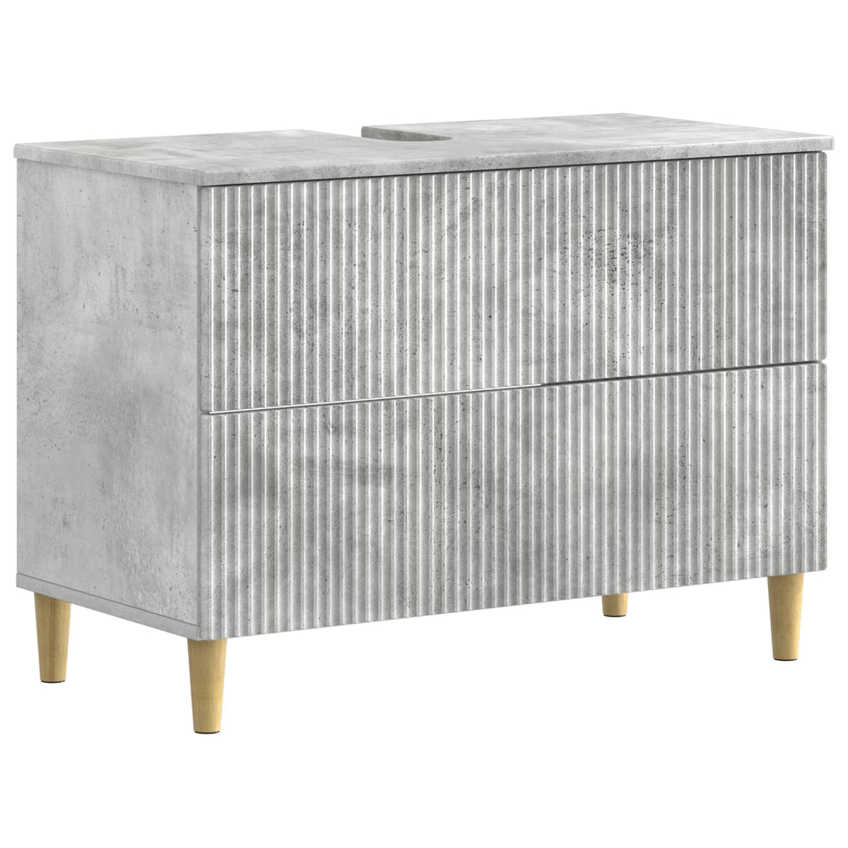 vidaXL 4 Piece Bathroom Cabinet Set ARNHEM Concrete Grey 5