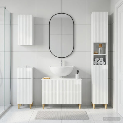 vidaXL 4 Piece Bathroom Cabinet Set ARNHEM High Gloss White 1