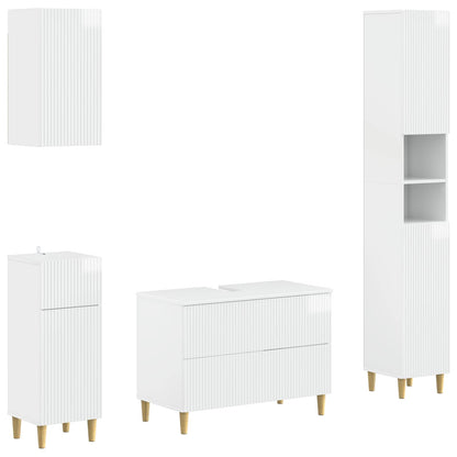 vidaXL 4 Piece Bathroom Cabinet Set ARNHEM High Gloss White 2
