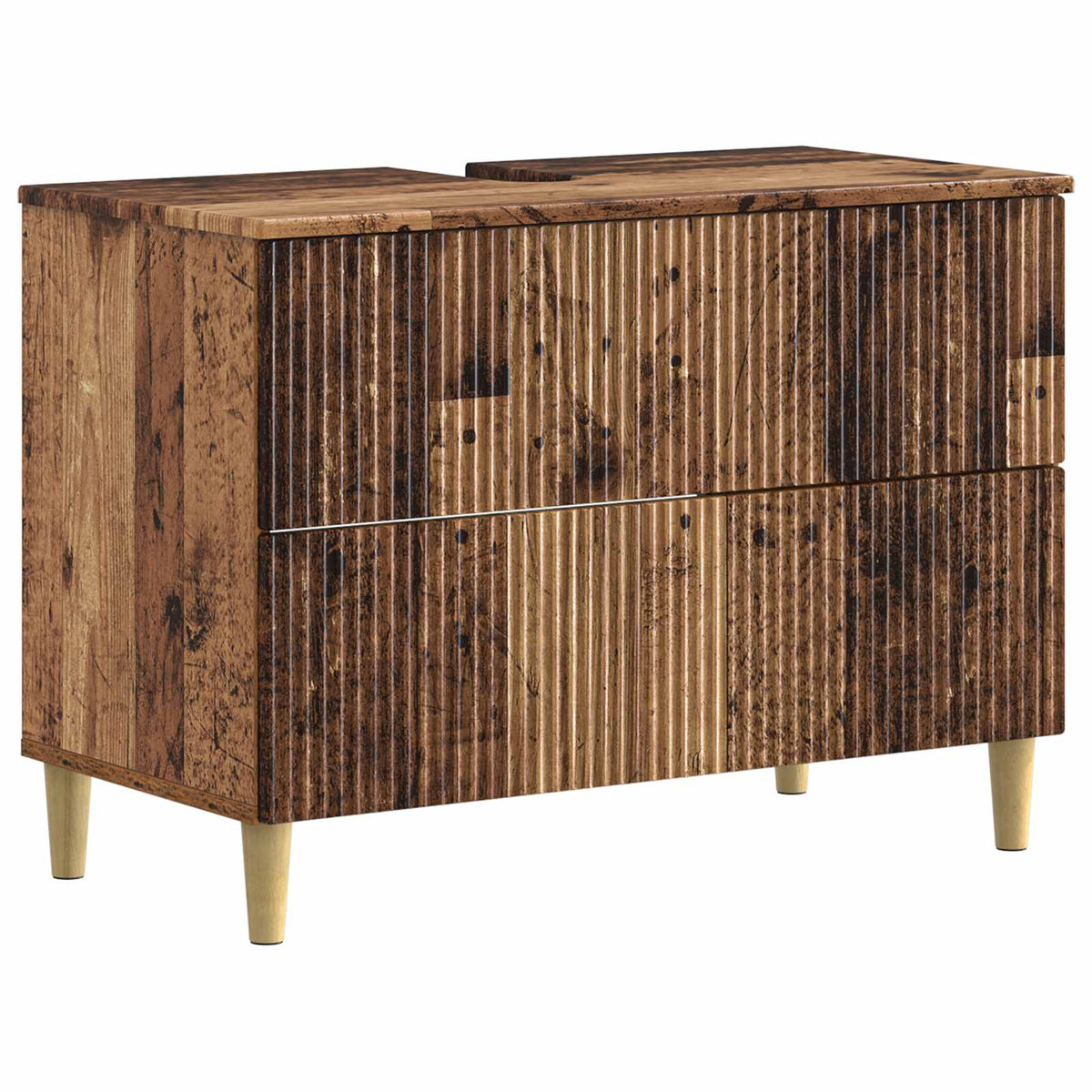vidaXL 4 Piece Bathroom Cabinet Set ARNHEM Old Wood Engineered Wood 5