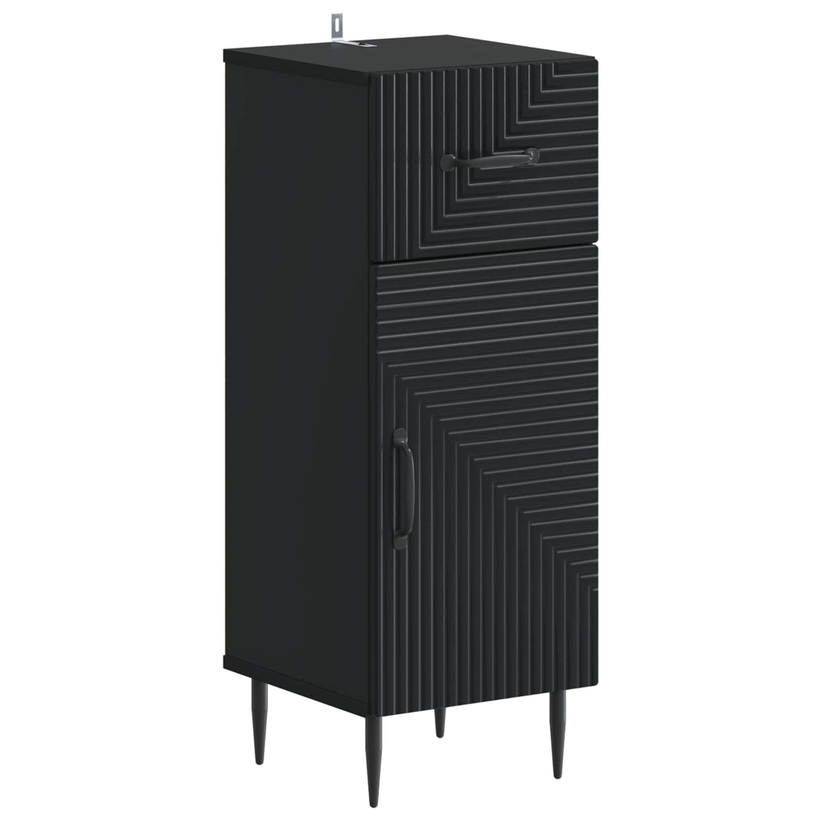 vidaXL 4 Piece Bathroom Cabinet Set HAARLEM Black Engineered Wood 4