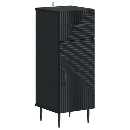vidaXL 4 Piece Bathroom Cabinet Set HAARLEM Black Engineered Wood 4