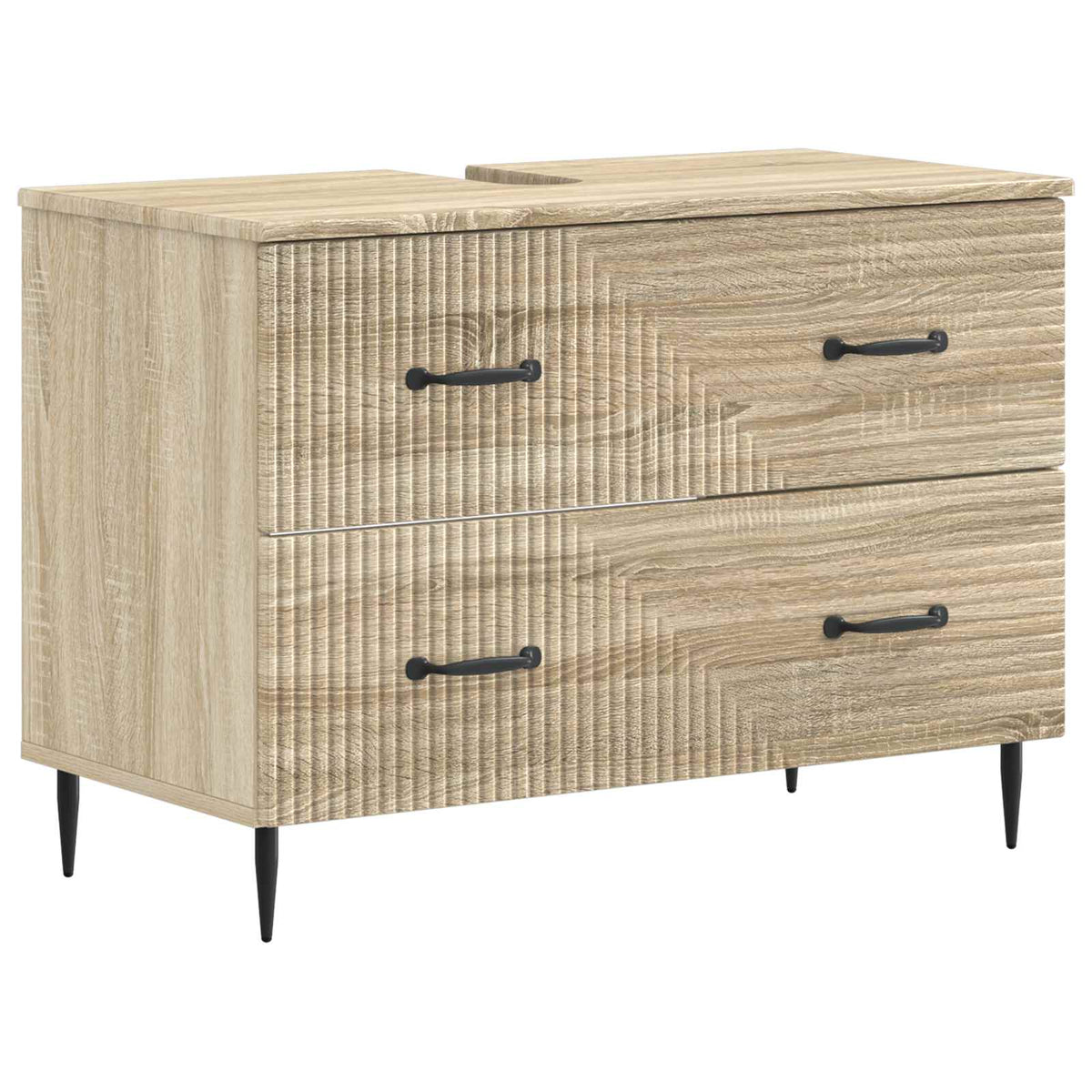 vidaXL 4 Piece Bathroom Cabinet Set HAARLEM Sonoma Oak Engineered Wood 5