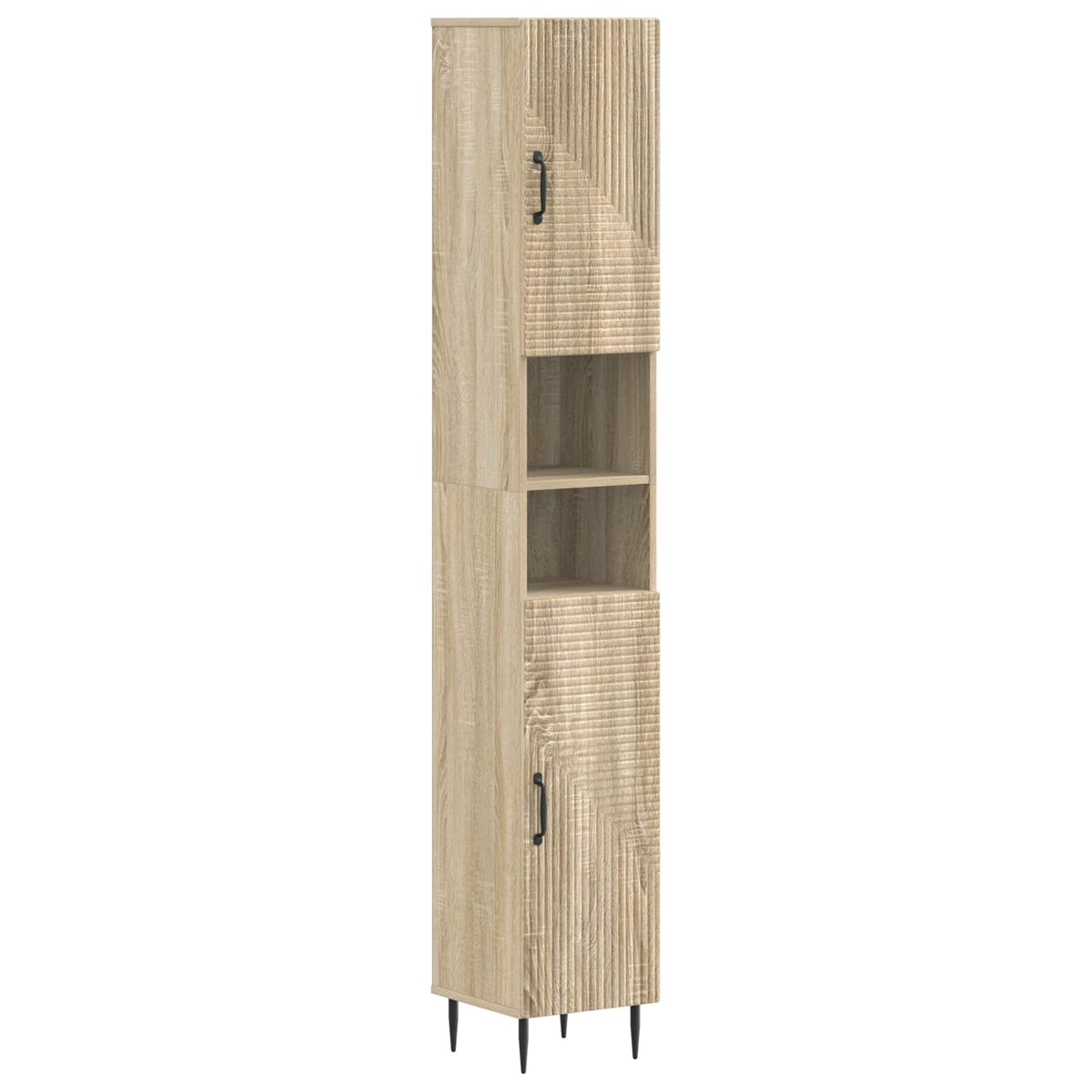 vidaXL 4 Piece Bathroom Cabinet Set HAARLEM Sonoma Oak Engineered Wood 6