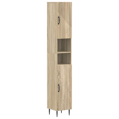 vidaXL 4 Piece Bathroom Cabinet Set HAARLEM Sonoma Oak Engineered Wood 6