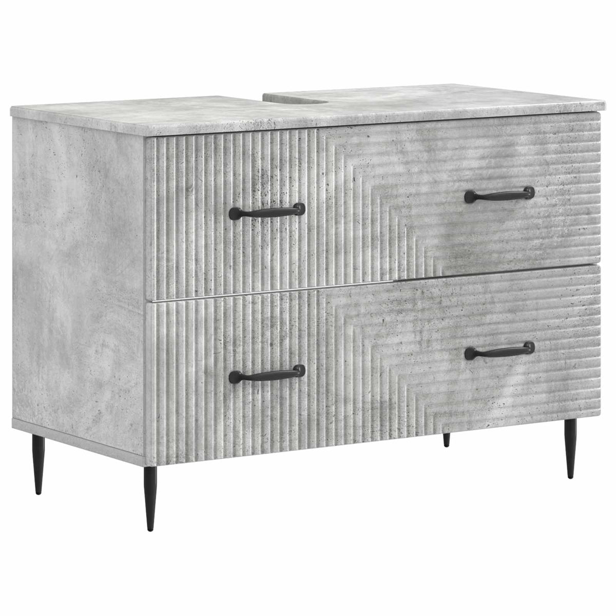 vidaXL 4 Piece Bathroom Cabinet Set HAARLEM Concrete Grey 5