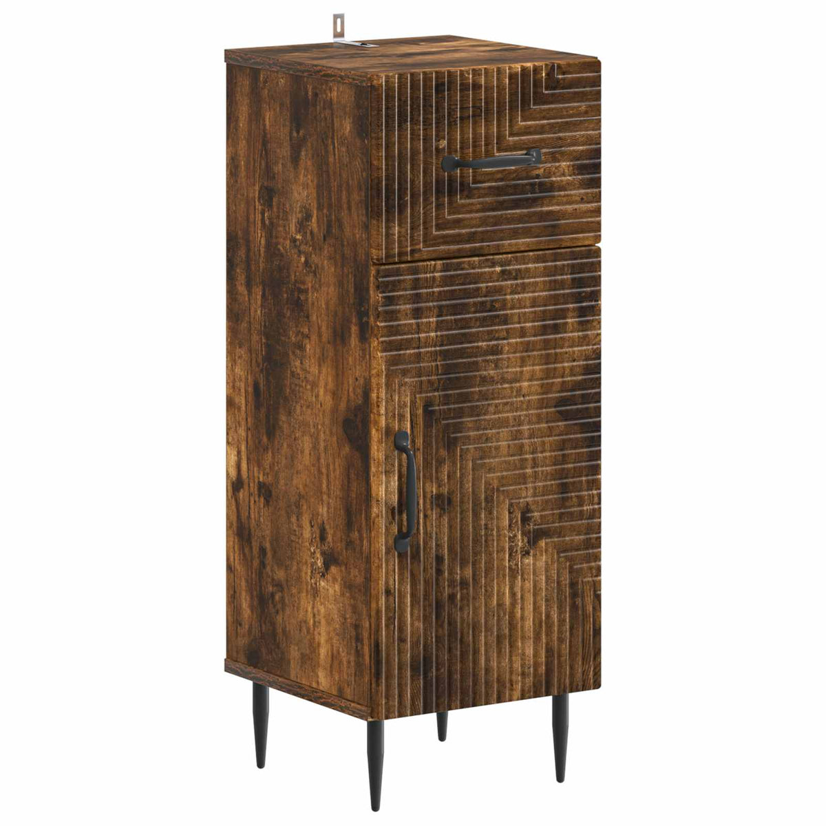 vidaXL 4 Piece Bathroom Cabinet Set HAARLEM Smoked Oak Engineered Wood 4