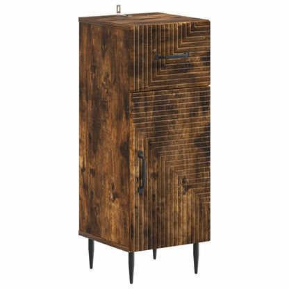 vidaXL 4 Piece Bathroom Cabinet Set HAARLEM Smoked Oak Engineered Wood 4