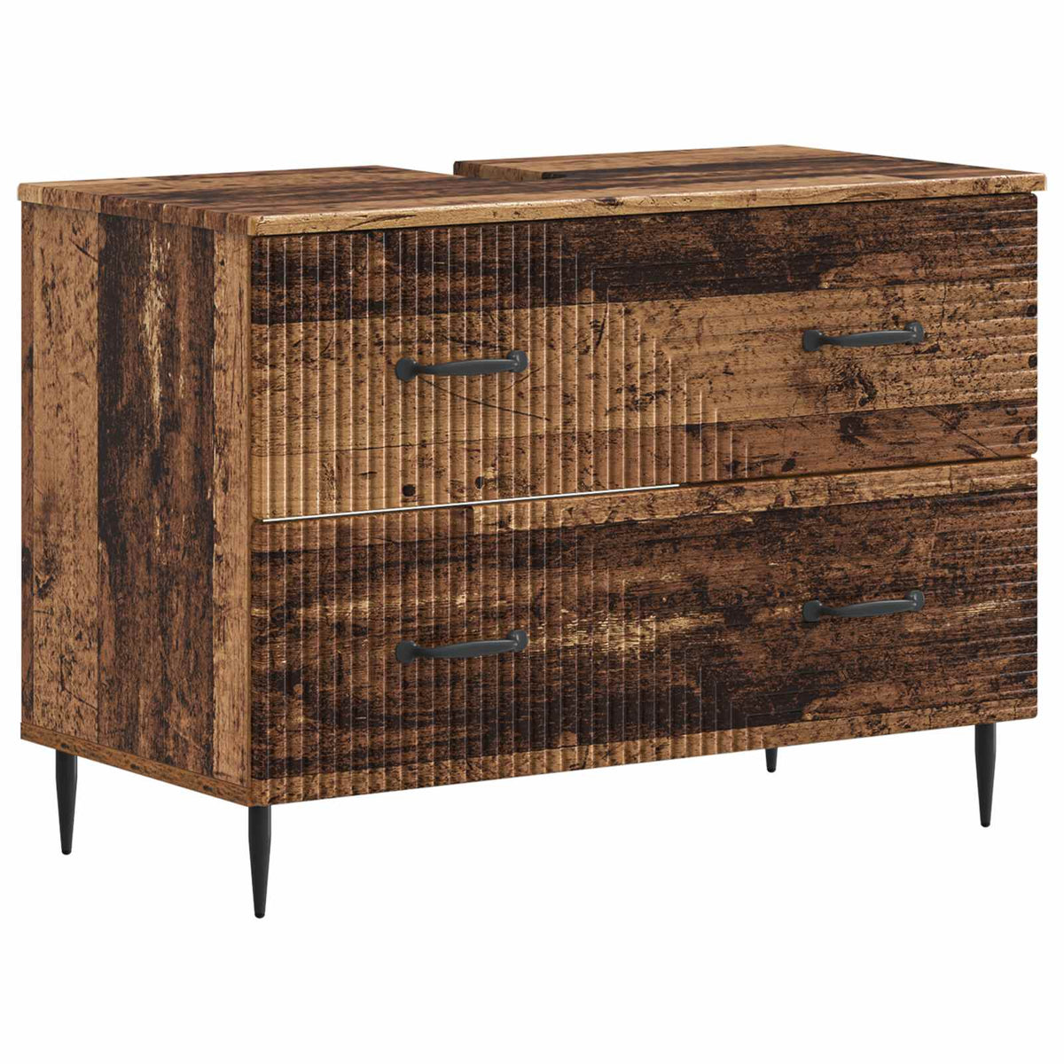 vidaXL 4 Piece Bathroom Cabinet Set HAARLEM Old Wood Engineered Wood 5