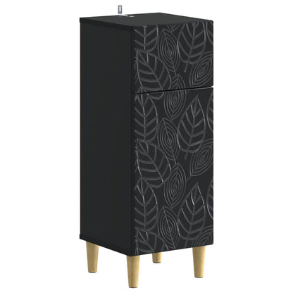 vidaXL 4 Piece Bathroom Cabinet Set DELFT Black Engineered Wood 4