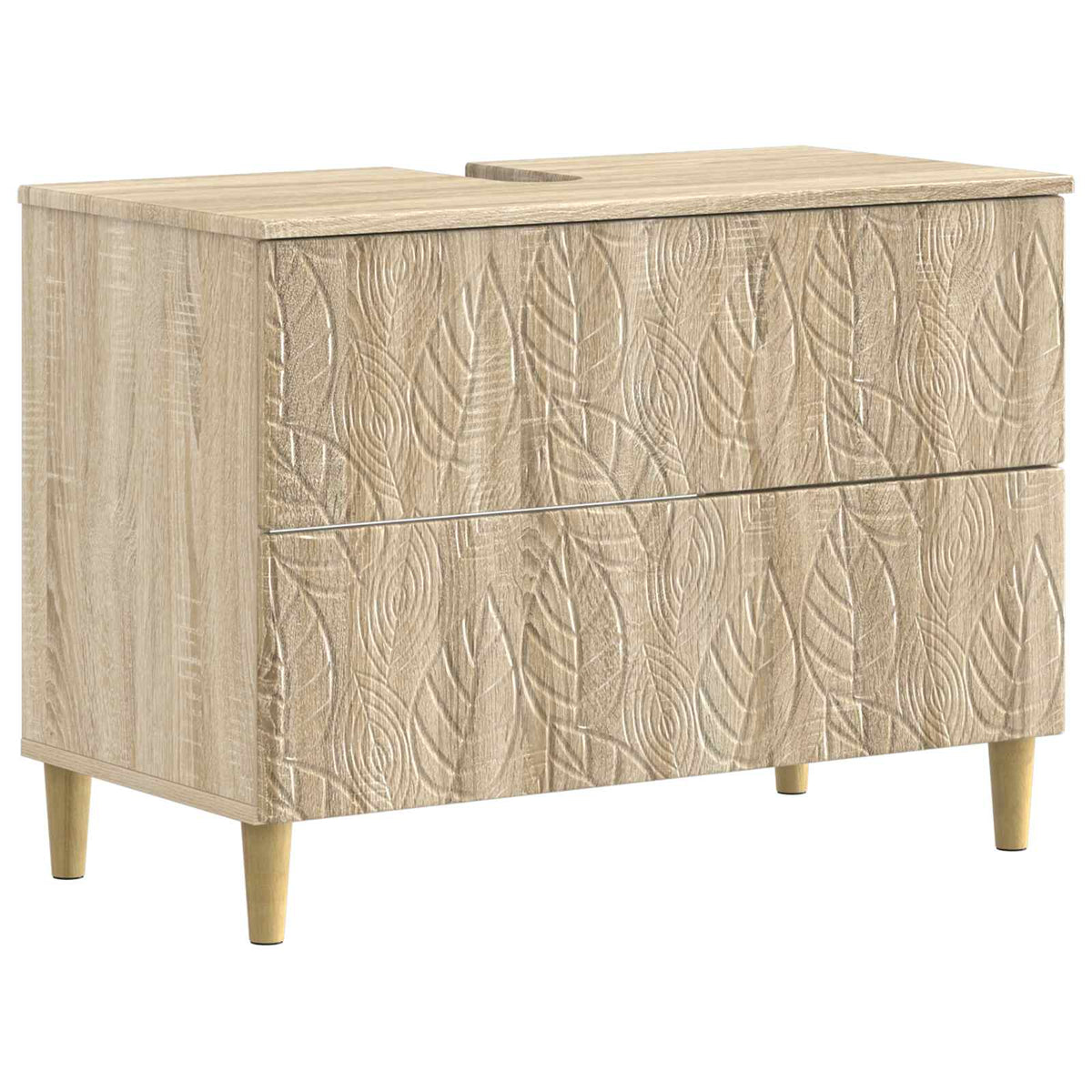 vidaXL 4 Piece Bathroom Cabinet Set DELFT Sonoma Oak Engineered Wood 5